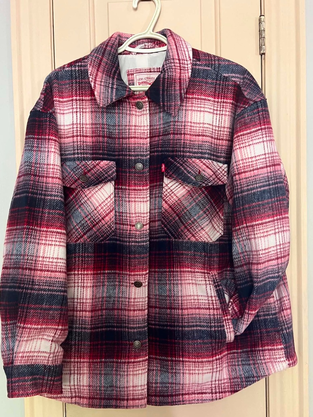 Levi's Women's Red, Navy & White Plaid Shacket